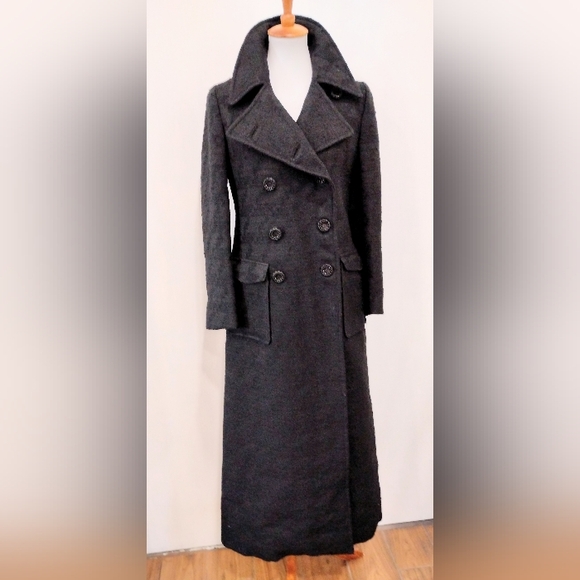VINTAGE DOUBLE BREASTED MAXI GREAT COAT - Picture 8 of 12